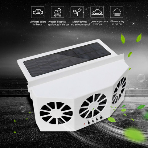 3 Portable Cooler Solar Fan Energy Exhaust Vent Air Cooler Conditioner Safe Car Auto Fan Cooling Exhaust Ventilating Fan ► Photo 1/6