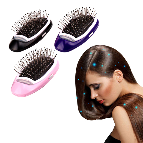 Portable Electric Ionic Hairbrush Negative Ions Hair Comb Brush Hair Modeling Styling Hairbrush ► Photo 1/6