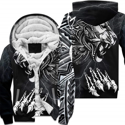 Polynesian Lion 3D printed zipper Hoodies Men Women Fashion Warm double plus velvet jacket cosplay costumes ► Photo 1/6