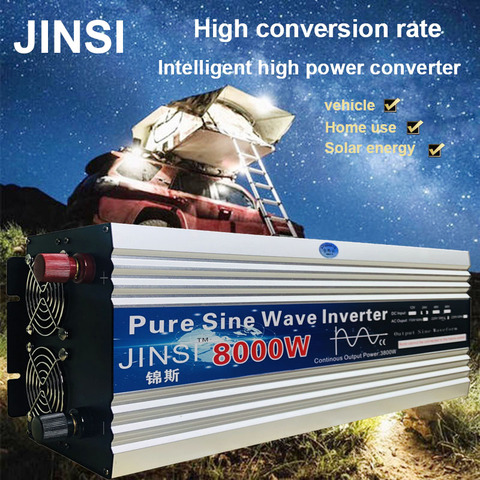 Pure sine wave inverter 12V/24V 220V 8000W voltage transformer solar power inverter DC 12V to AC 220V converter LED display ► Photo 1/6