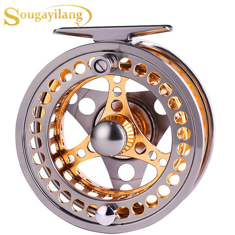 Sougayilang Large Arbor Fly Fishing Reel 2+1 BB High Die Casting Aluminium Alloy Spool Fly Reels Fishing Tackle ► Photo 1/6