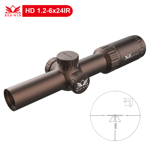 Red Win Zero Lock Turret 1/2MOA Adjust Rangfinding Reticle Wind Hold Quick Acquisition Kuiper HD 1.2-6x24IR AR15 Compact Scope ► Photo 1/6