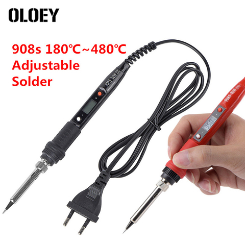 908S 80W LCD Display Electric Soldering iron Adjustable Temperature Solder Iron Welding Tools Rework Station Heat Pencil US EU ► Photo 1/6