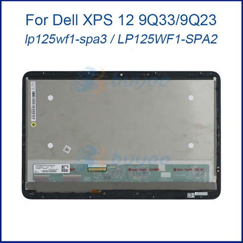 Laptop LCD Screen For Dell XPS 12 9Q33 lp125wf1-spa3 9Q23 LP125WF1-SPA2 touch digitizer LCD Display screen 1920x1080 with border ► Photo 1/6