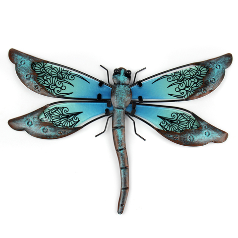 Metal Dragonfly Wall Artwork for Garden Decoration Miniaturas Animal Outdoor Statues and Sculptures for Yard Decoration ► Photo 1/6