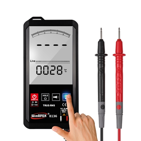 Touch Screen Multimeter 6000 Counts LCD Automatic AC DC Voltage NCV True RMS Temp Resistance Capacitance Meter Diode Buzzer ► Photo 1/6