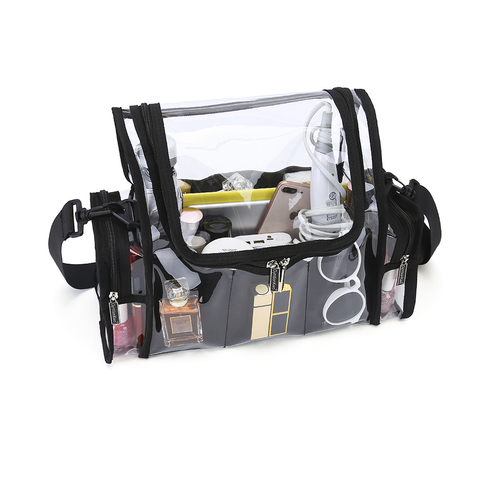 Clear makeup set bag PVC toiletry organizer shoulder bag for artist available for custom ► Photo 1/6