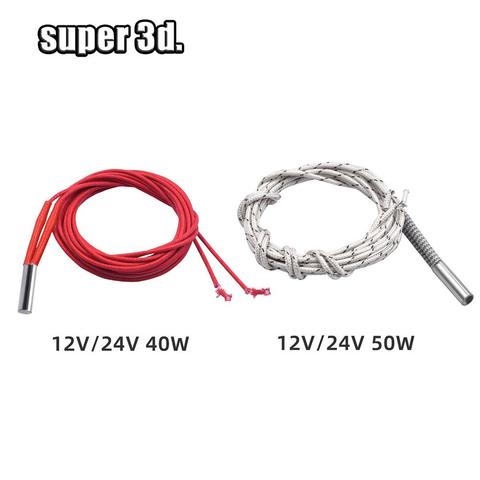 12V/24V 40W 50W Ceramic Cartridge Heater 6*20mm 1M /2M Cable 3D Printer Print Head HotEnd Extrusion parts Heating Tube element ► Photo 1/6