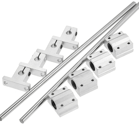 10pcs/set Optical Axis Linear Rail Shaft OD8/10/12mm 100-600mm + SCS8/10/12UU Linear Bearing Blocks + SK8/10/12 Bearing Support ► Photo 1/6