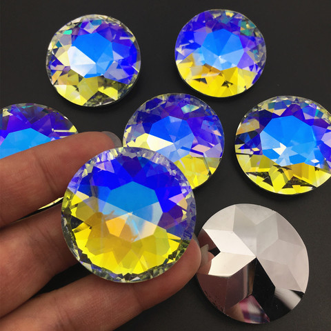 Super Big 35mm Moonlight Color Round Rhinestone Pointback Baoshihua Glass Crystal Fancy Stone Pointed back Flat Top Rhinestones ► Photo 1/6