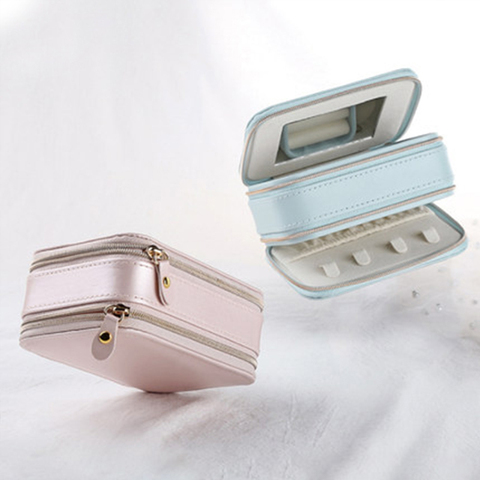 Jewelry Organizer Zippered Jewelry Box Jewelry Casket Portable Makeup Storage Multi-layer Makeup Organizer Beauty Travel Box ► Photo 1/5