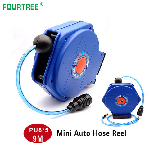 9M Automotive Air Hose Reel Pneumatic PU Tube OD 8mm ID 5mm Retractable Telescopic Drum High Quality ► Photo 1/6