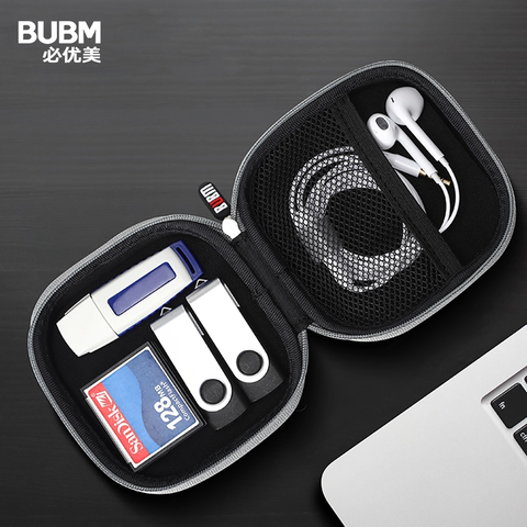 BUBM Portable Earphone Carry Case, Protection Hard Case Bag Holder for SD TF Card Headphone Earbuds iPod Flash Drive and Cable ► Photo 1/6