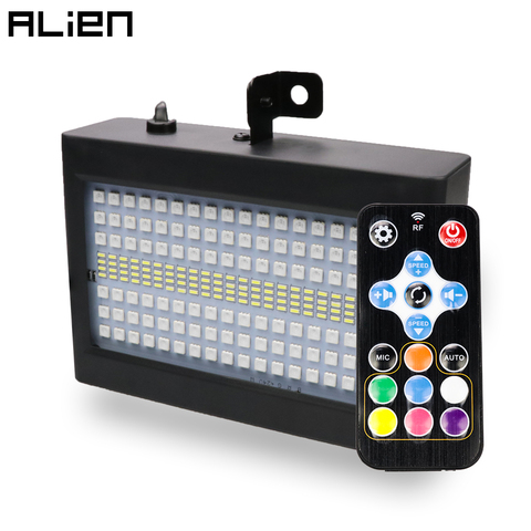 ALIEN 204 LED RGB White Disco DJ Strobe Lights Party Holiday Music Club Sound Flash Stage Lighting Effect With Remote Controller ► Photo 1/6