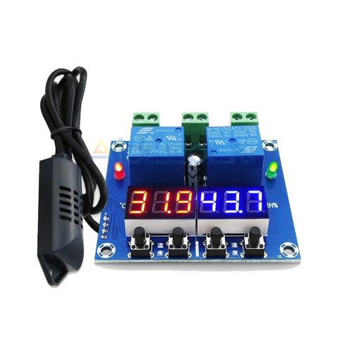 XH-M452 DC 12V LED Digital Thermostat Temperature Humidity Control Thermometer Hygrometer Controller Relay Module AM2301 Probe ► Photo 1/1