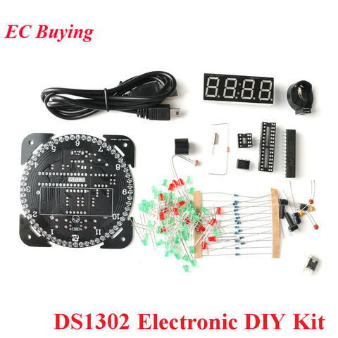 Rotating DS1302 Digital LED Display Module Alarm Electronic DIY Kit Digital Clock LED Temperature Regulator Learning Board 5V ► Photo 1/5