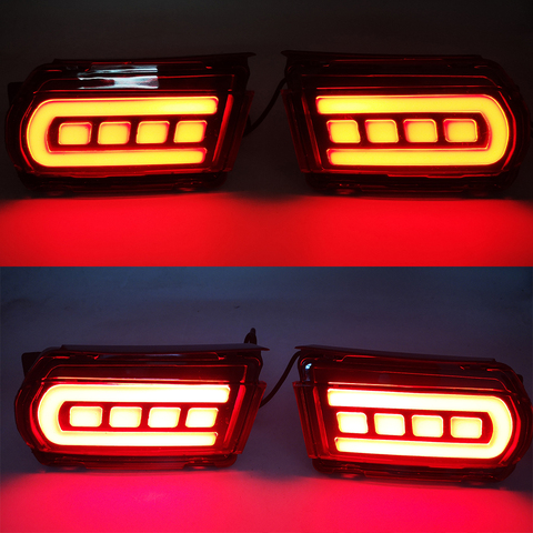 CSGJMY 2PCS LED Reflector Rear Fog Lamp Fog Light Brake light turn signal For Toyota Land Cruiser Prado LC150 2010-2022 ► Photo 1/6