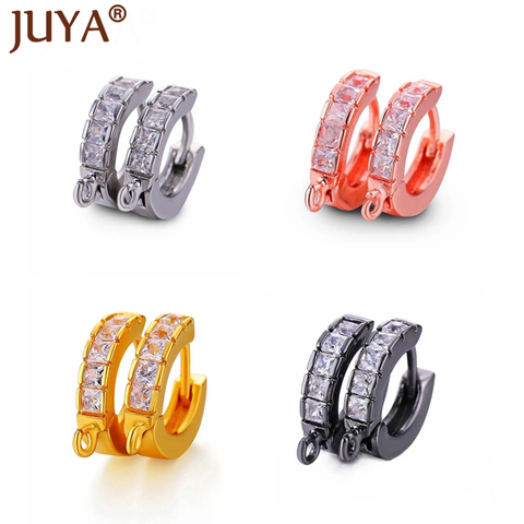 Juya Luxury Zircon Series DIY Earring Findings Handmade Earrings Clasps Hooks Fittings For Jewelry Making Accessories ► Photo 1/6