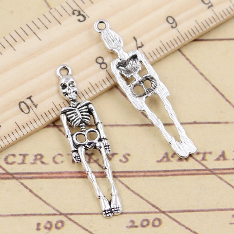 20pcs Charms Skull Skeleton Man 39x9mm Tibetan Silver Color Pendants Antique Jewelry Making DIY Handmade Craft ► Photo 1/1