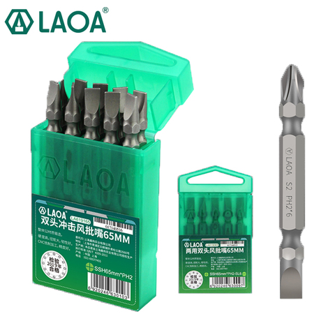 LAOA 10pcs Double Head Screwdriver Bits  65mm Slotted Phillips Screwdriver PH2 Electric Drill Screwdriver Head ► Photo 1/6