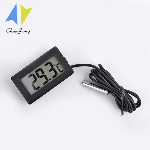 ChanFong Factory Mini LCD Display Digital Thermometer Tester for Bathroom Water Fish Tank Refrigerator 1M Temp Sensor Probe ► Photo 1/6