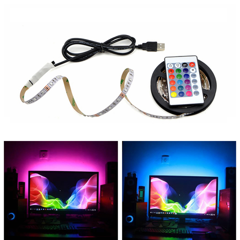 RGB Light led strip For Kicthen USB Lamp 1M 2M 3M 4M 5M Waterproof Neon Led Lights for Cabinet TV Backlight Night Lamp LED Diode ► Photo 1/6