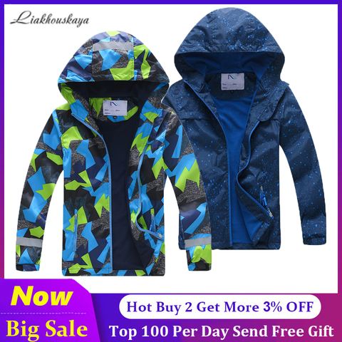 Liakhouskaya 2022 New Spring Children Jacket For Boy Kids Warm Teenage Coat Kids Fleece Windbreakers Water Proof Korean Clothes ► Photo 1/6