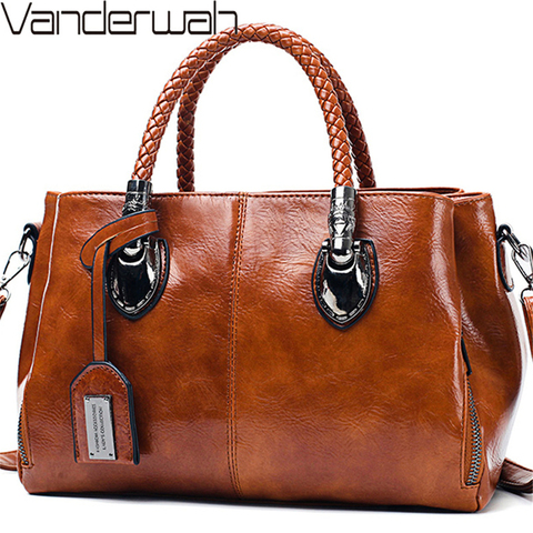 Vintage Oil Wax leather luxury handbags women bags designer ladies hand bags for women 2022 bag sac a main Femme Bolsa Feminina ► Photo 1/6