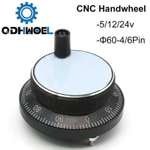 Free Shipping CNC Pulser Handwheel 5V 6pin Pulse 100 Manual Pulse Generator Hand Wheel CNC Machine 60mm Rotary Encoder ► Photo 1/6