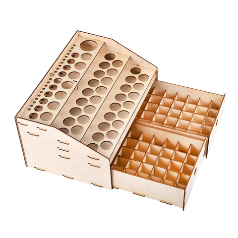 Natural Wooden Paint Rack Stand Pigment Ink Bottle Paints Tool Storage Cabinet Holder Organizer for Multi Bottles of Paints ► Photo 1/6