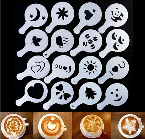 16Pcs Coffee Latte Cappuccino Barista Art Stencils Cake Duster Templates  Coffee Tools Accessories Gusto Nespresso Zavarnik Dolce - Price history &  Review, AliExpress Seller - easthonor Store