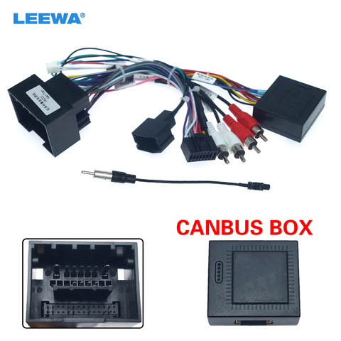 LEEWA Car Media Radio Player 16Pin Android Wire Harness With Canbus Box For Chevrolet Trax Cruze Aveo Buick Regal Power Cable ► Photo 1/6