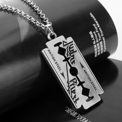 Fashion Blade Necklace Pendant for Men British Rock Band Judas Priest Necklaces Punk Rock Male Jewelry 20Inch ► Photo 1/5