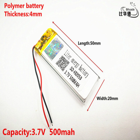 Lithium polymer battery 3.7V 402050 042050 Replacement 382250P Taipower MP3 X19 500mAh ► Photo 1/4