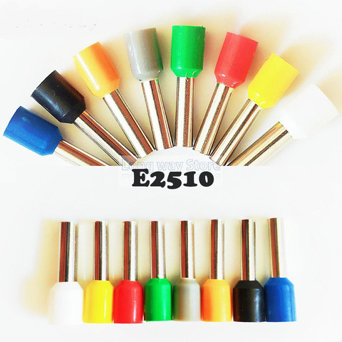 E2510 Insulating Crimp Terminal Connector 100PCS/Bag Tube Insulated cord end terminals 2.5mm2 Cable Connector wire terminals ► Photo 1/5