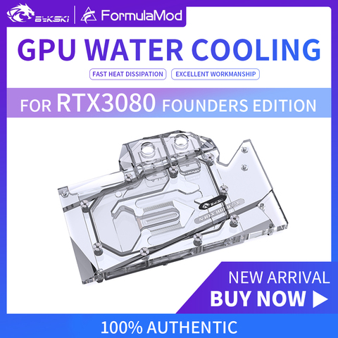 Bykski 3080 GPU Water Cooling Block For NVIDIA RTX3080 Founders Edition, Graphics Card Liquid Cooler System, N-RTX3080FE-X ► Photo 1/6