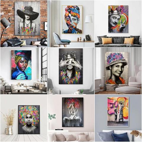 Banksy Art Portrait Pictures Canvas Painting Figure Wall Art Graffiti Abstract Women Pop Posters and Prints for Home Decor ► Photo 1/6