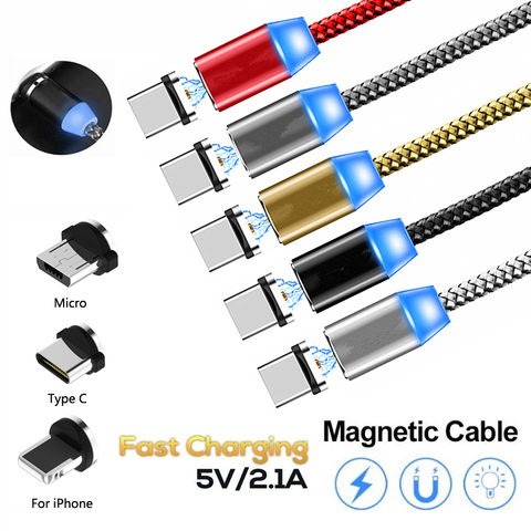 Magnetic USB Fast Charging Data Cable For iphone Huawei Y6 Y5 Y3 2017 P10 P8 P9 LITE Mini honor 10 8 9 lite nova 3 2 2s 4 5 Cord ► Photo 1/6