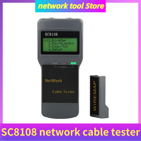 Portable SC8108 LCD Network Tester Meter RJ45 Cat5 Cat6 UTP Unshielded LAN Cable Tester RJ11 LAN Phone Cable Meter LCD Display ► Photo 1/6