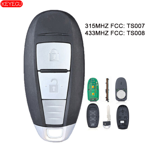 KEYECU OEM 2 Buttons Smart Key Card 315MHz/433MHz PCF7953XTT ID47 Chip for Suzuki Swift SX4 Vitara 2010-2015 FCC: TS007/TS008 ► Photo 1/4