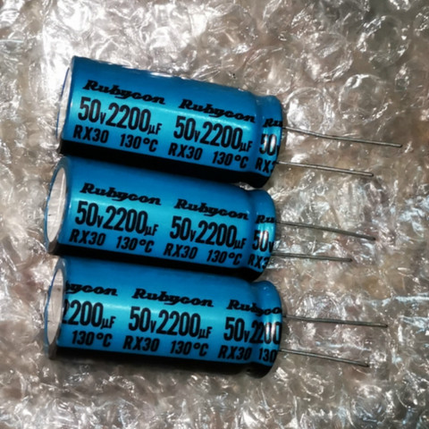 10PCS NEW RUBYCON RX30 50V2200UF 18X40MM Electrolytic Capacitor rx30 2200uF/50V 130 degrees 2200UF 50V ► Photo 1/1