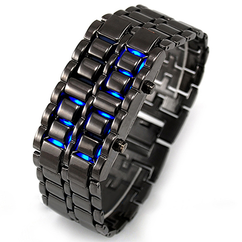 Fashion Lava Iron Samurai Metal Led Watches Men Electronic Watches Led Digital Watches Faceless Bracelet Watch Men Wristwatches ► Photo 1/6
