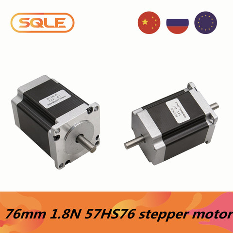 stepper motor 76mm current 3A torque 1.8Nm 57HS76-3004 Nema23 300ozin DC stepper motor single shaft or double shaft 6.35mm / 8mm ► Photo 1/4