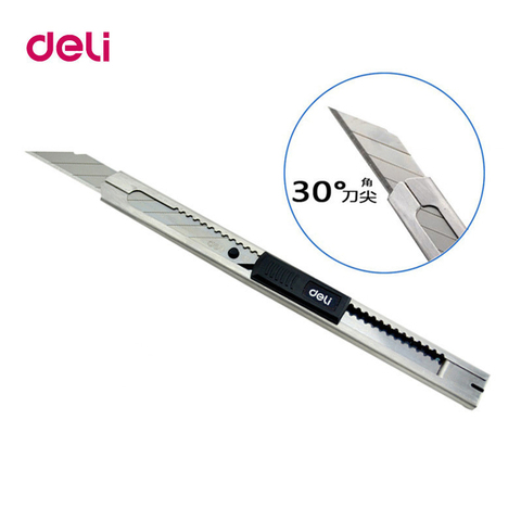 Deli High Quality Zinc Alloy Self-Locking Function Safety For Carving Open Box Wallpaper Cutter Utility Knife ► Photo 1/6