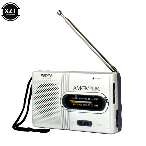 Mini Portable Radio Handheld Dual Band AM FM Music Player Speaker with Telescopic Antenna Outdoor Radio Stereo ► Photo 1/6