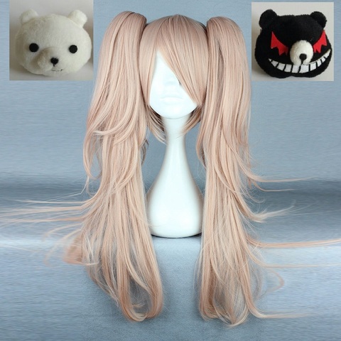 Anime Dangan Ronpa Enoshima Junko Wig Cosplay Costume Danganronpa Women Hair Halloween Women Wigs + White Black Bear Hairpins ► Photo 1/5