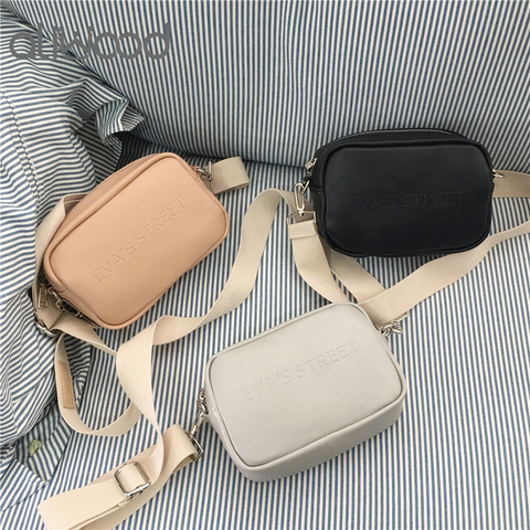 Aliwood Brand Women's Shoulder Bags Simple Flap Designer Leather Embossed Letters Messenger Bags Handbags Females Crossbody Bag ► Photo 1/6