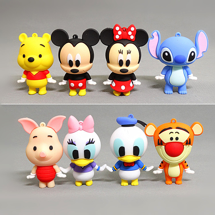 Disney Mickey Mouse Stitch Figure Jewelry Box PVC Cartoon Animal Anime Pooh  Bear Action Figure Model Gift Girl Children Kids Toy