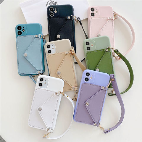 NEW Silicone Lanyard Wallets Phone Case For iPhone 11 Pro Max SE 2022 X XR XS Max 6 6s 7 8 Plus 12 Card Strap Holder Shell ► Photo 1/6