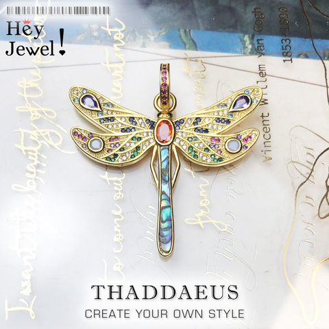 Pendant Golden Dragonfly,2022 Spring Brand Jewelry Bohemia Playful 925 Sterling Silver Be Colourful Happy Free Gift For  Women ► Photo 1/6